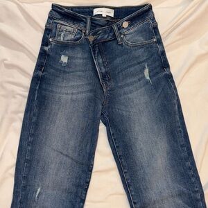 Risen asymmetrical denim